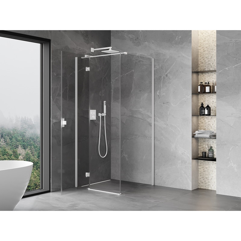 Mexen Mist-H T Schiebetür-Duschkabine links 110 x 110 cm, transparent, weiß - 8A5T-110-110-20-00-L
