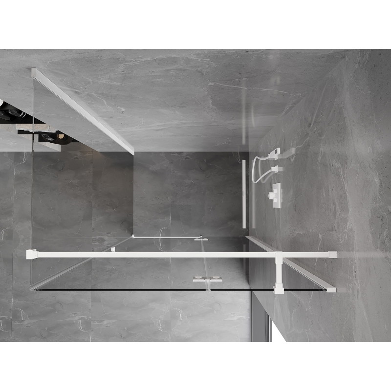 Mexen Mist-H T Duschekabine, Schwenktür rechts 70 x 110 cm, transparent, weiß - 8A5T-070-110-20-00-P