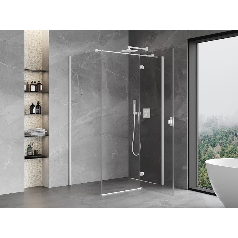 Mexen Mist-H T Duschkabine rechts öffnend 95 x 110 cm, transparent, weiß - 8A5T-095-110-20-00-P