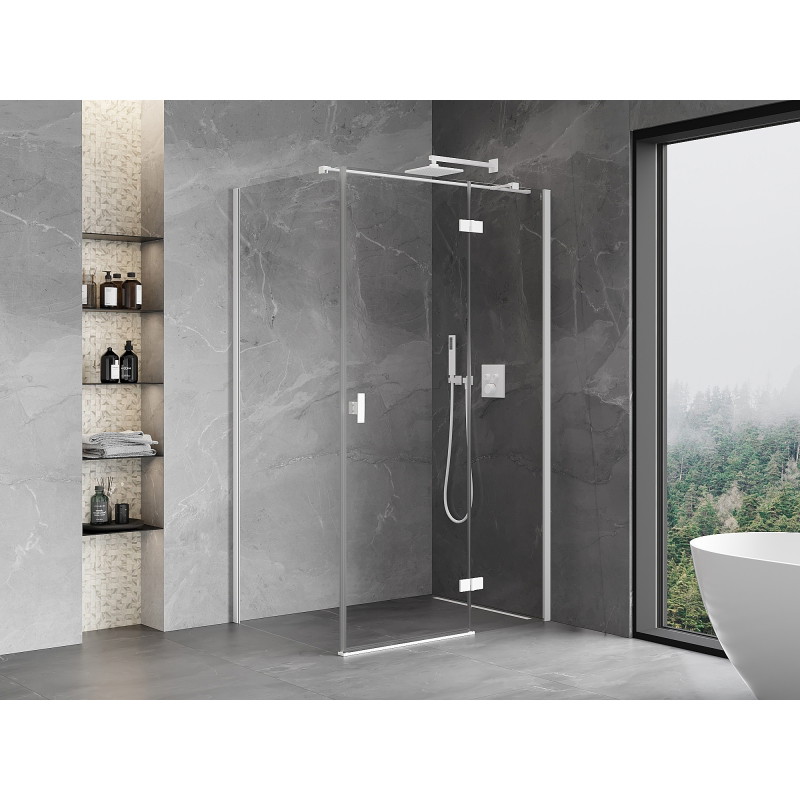 Mexen Mist-H T Duschkabine rechts öffnend 95 x 110 cm, transparent, weiß - 8A5T-095-110-20-00-P
