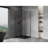 Mexen Mist-H T links öffnende Duschkabine 95 x 95 cm, transparent, gebürstetes Gun Gray - 8A5T-095-095-66-00-L