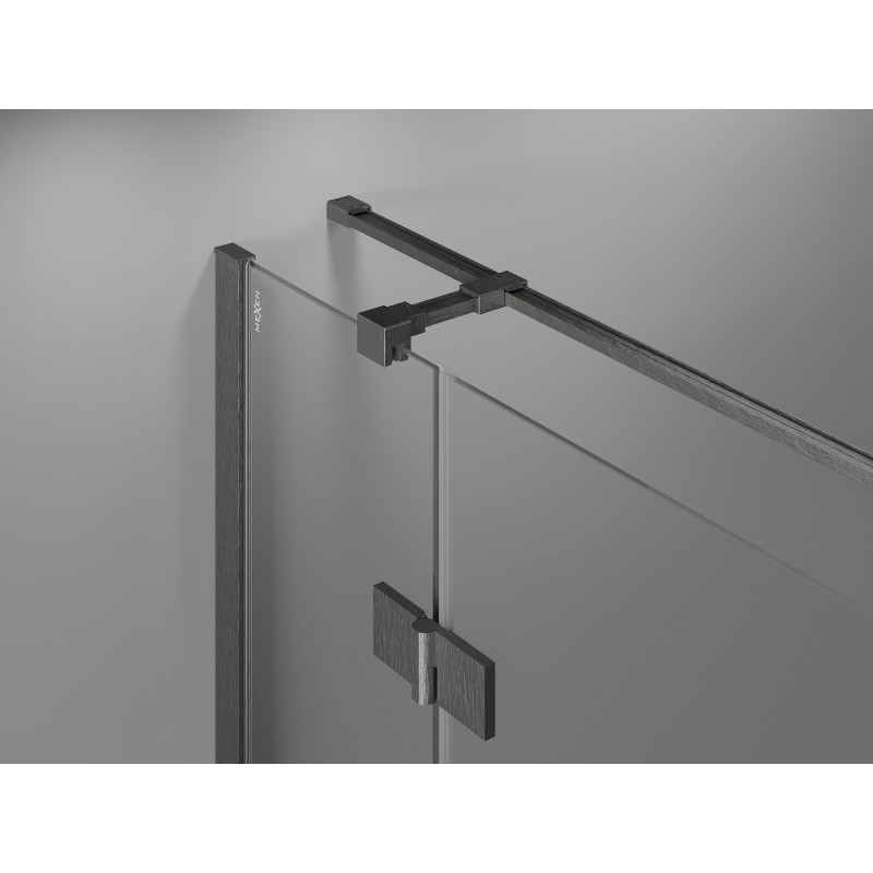 Mexen Mist-H T drehbare Duschkabine links 100 x 95 cm, transparent, gun gray gebürstet - 8A5T-100-095-66-00-L