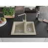 Mexen Carlos Granitspüle 1,5-Becken mit Küchenarmatur Rita, beige - 6518-69-670300-69