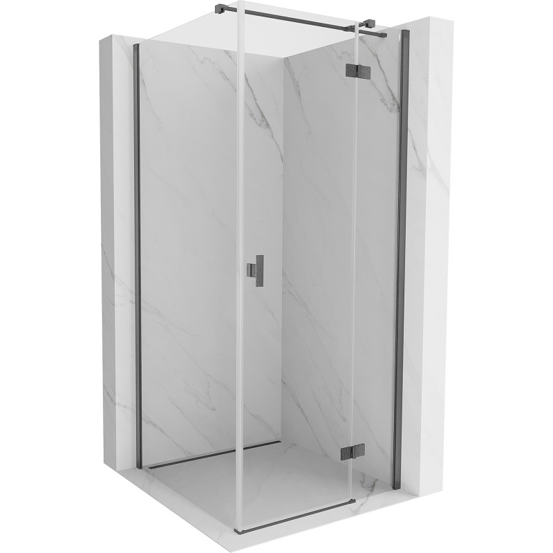 Mexen Mist-H T rechte Schwingduschtür 90 x 90 cm, transparent, gebürstetes Gun Gray - 8A5T-090-090-66-00-P