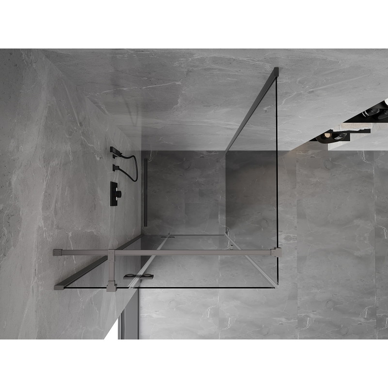 Mexen Mist-H T Links angeschlagene Duschkabine 85 x 85 cm, transparent, Gun Metal - 8A5T-085-085-95-00-L