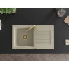 Mexen Pablo Granitspüle 1-Becken mit Abtropffläche und Küchenarmatur Telma, beige - 6510-69-670200-50