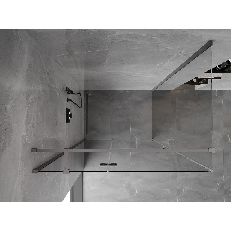 Mexen Mist-H T Duschtür links schwenkbar 70 x 110 cm, transparent, Gun Metal - 8A5T-070-110-95-00-L