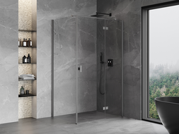 Mexen Mist-H T Rechts schwenkbare Duschkabine 95 x 75 cm, transparent, Gun Metal - 8A5T-095-075-95-00-P