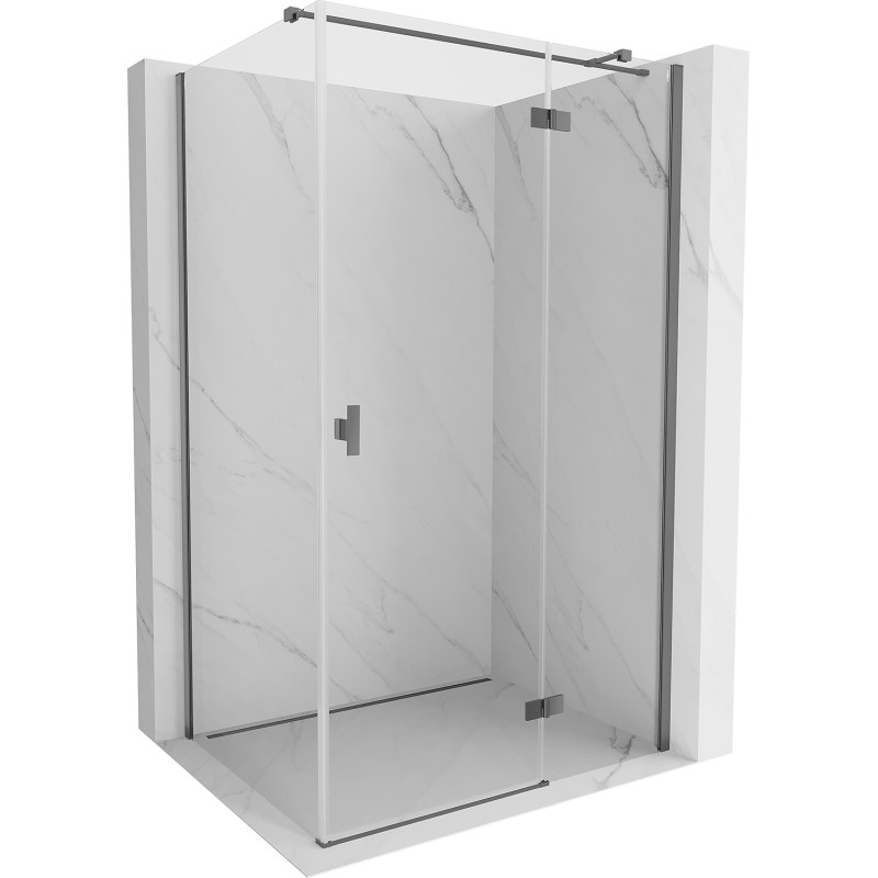 Mexen Mist-H T rechts angeschlagene Duschkabine 70 x 85 cm, transparent, Gun Metal - 8A5T-070-085-95-00-P