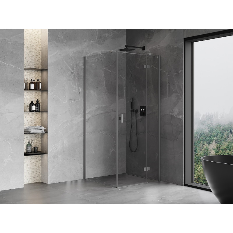 Mexen Mist-H T Rechte Duschkabine 90 x 90 cm, Transparent, Gun Metal - 8A5T-090-090-95-00-P
