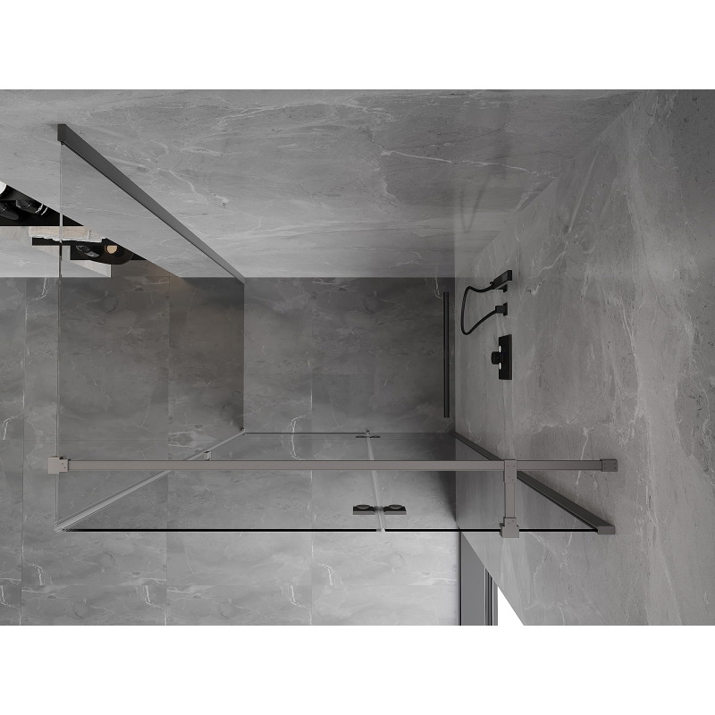 Mexen Mist-H T Rechte Duschkabine 110 x 95 cm, transparent, Gun Metal - 8A5T-110-095-95-00-P