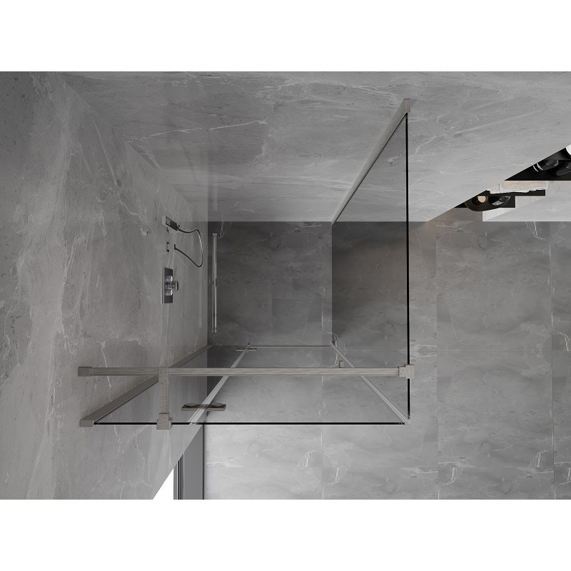 Mexen Mist-H T Schwingtür-Duschkabine links 75 x 75 cm, transparent, gebürstetes Nickel - 8A5T-075-075-97-00-L