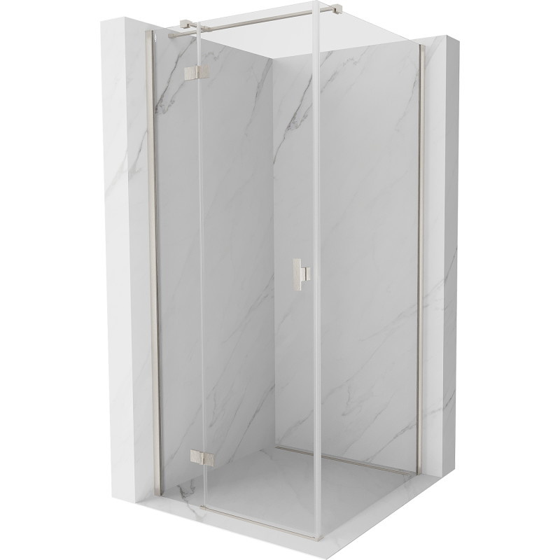 Mexen Mist-H T linke Duschkabine 80 x 80 cm, transparent, gebürstetes Nickel - 8A5T-080-080-97-00-L