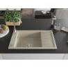 Mexen Elias Granitspüle, 1-beckig mit Abtropffläche und Küchenarmatur Telma, beige - 6511-69-670200-00