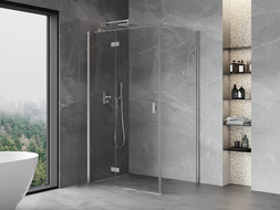 Mexen Mist-H T links öffnende Duschkabine 80 x 90 cm, transparent, gebürsteter Nickel - 8A5T-080-090-97-00-L