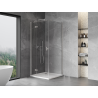 Mexen Mist-H T Duschecke links schwenkbar 90 x 90 cm, transparent, gebürsteter Nickel - 8A5T-090-090-97-00-L