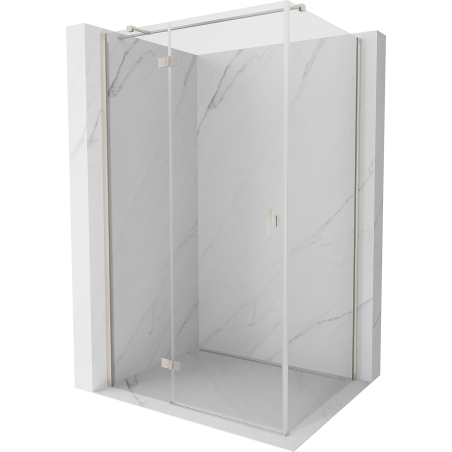 Mexen Mist-H T duschkabine links schwenkbar 75 x 95 cm, transparent, gebürsteter nickel - 8A5T-075-095-97-00-L