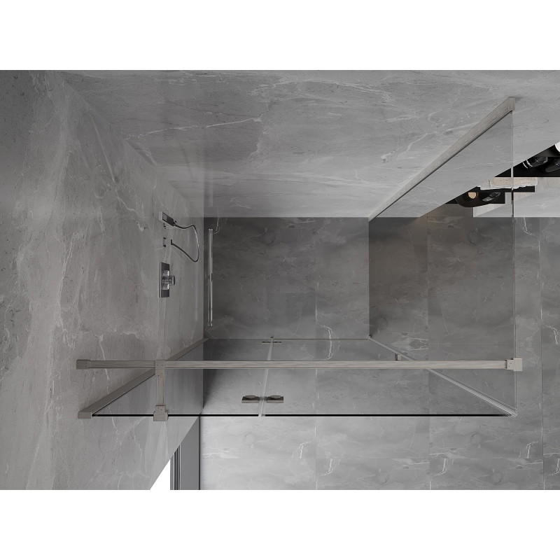 Mexen Mist-H T Duschkabine mit linker Tür 100 x 95 cm, transparent, gebürsteter Nickel - 8A5T-100-095-97-00-L