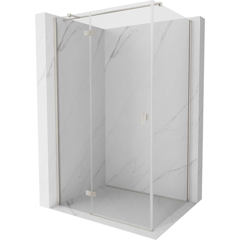Mexen Mist-H T linke Duschkabine, 75 x 100 cm, transparent, gebürstetes Nickel - 8A5T-075-100-97-00-L