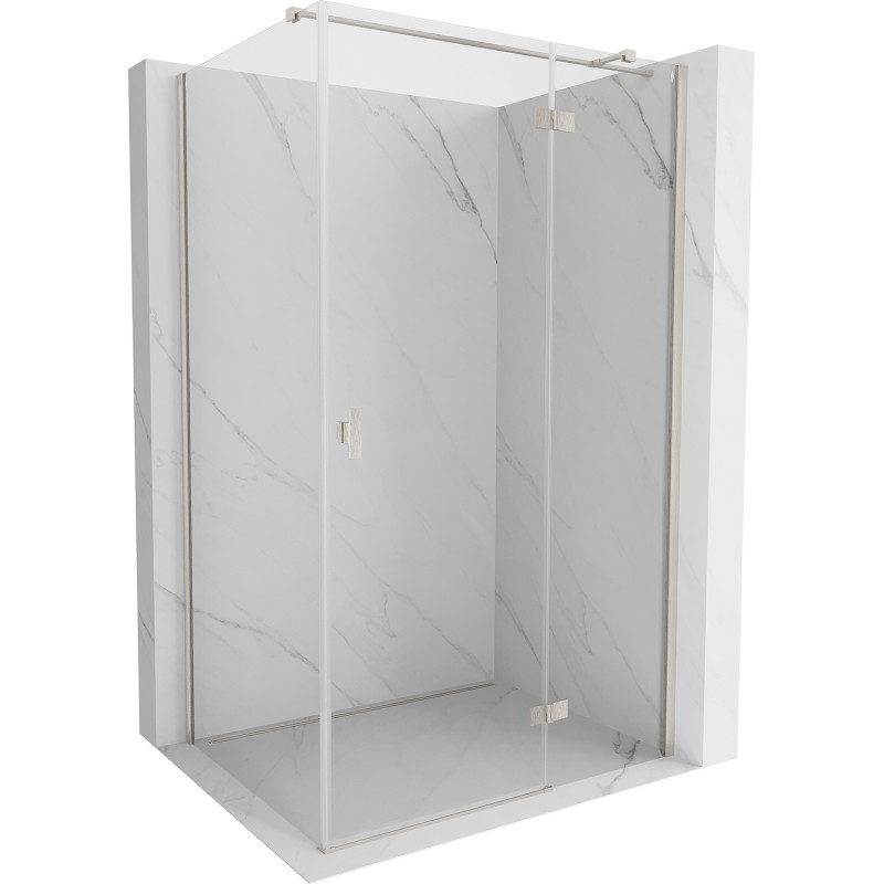 Mexen Mist-H T Duschkabine, schwenkbar rechts 105 x 80 cm, transparent, gebürsteter Nickel - 8A5T-105-080-97-00-P