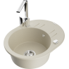 Mexen Kevin Granitspülbecken 1-bowl mit Abtropffläche und Küchenarmatur Rita, beige - 6517-69-670300-00