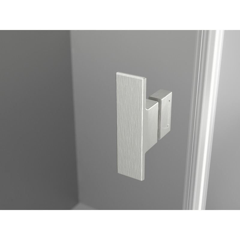 Mexen Mist-H T rechte, schwenkbare Duschkabine 80 x 95 cm, transparent, gebürsteter Nickel - 8A5T-080-095-97-00-P
