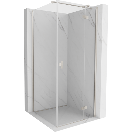 Mexen Mist-H T rechte, schwenkbare Duschkabine 95 x 95 cm, transparent, gebürstetes Nickel - 8A5T-095-095-97-00-P