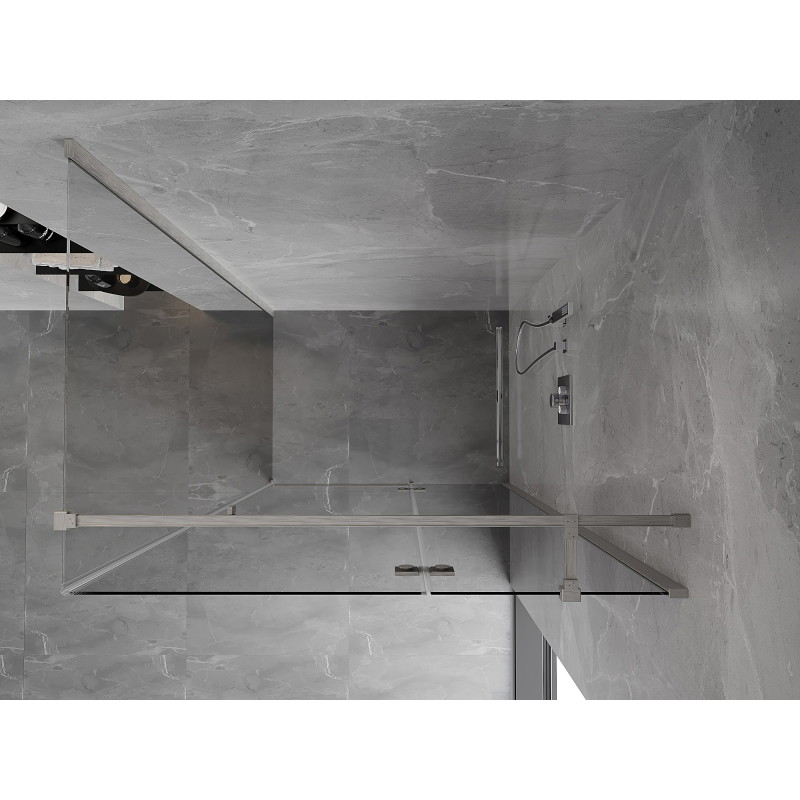 Mexen Mist-H T duschkabine schwenkbar rechts 115 x 100 cm, transparent, gebürsteter nickel - 8A5T-115-100-97-00-P