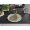 Mexen Kevin Granitspüle 1-beckig mit Abtropffläche und Küchenarmatur Rita, beige - 6517-69-670300-50