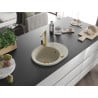 Mexen Kevin Granitspüle 1-beckig mit Abtropffläche und Küchenarmatur Rita, beige - 6517-69-670300-50