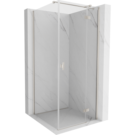 Mexen Mist-H T rechte, schwenkbare Duschkabine 120 x 120 cm, transparent, gebürstetes Nickel - 8A5T-120-120-97-00-P
