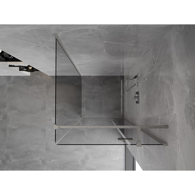Mexen Mist-H T rechte, schwenkbare Duschkabine 120 x 120 cm, transparent, gebürstetes Nickel - 8A5T-120-120-97-00-P