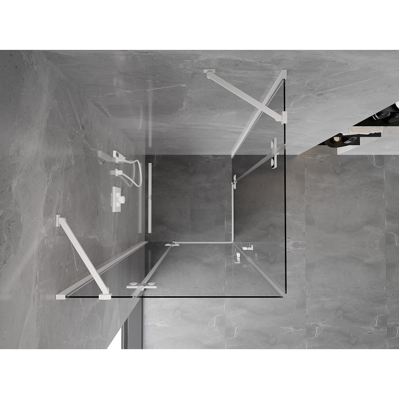 Mexen Mist-H Duo Duschkabine Schwenkbar 75 x 75 cm, transparent, weiß - 8A5-075L-075P-20-00
