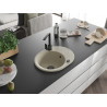 Mexen Kevin Granitspüle einbecken mit Abtropffläche und Küchenarmatur Rita, beige - 6517-69-670300-70