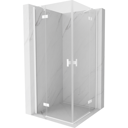 Mexen Mist-H Duo Duschkabine Schwingtür 80 x 80 cm, transparent, weiß - 8A5-080L-080P-20-00