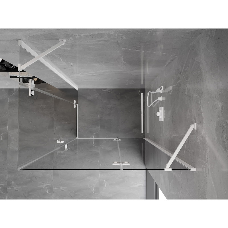 Mexen Mist-H Duo Duschkabine rechts öffnend 80 x 85 cm, transparent, weiß - 8A5-080L-085P-20-00