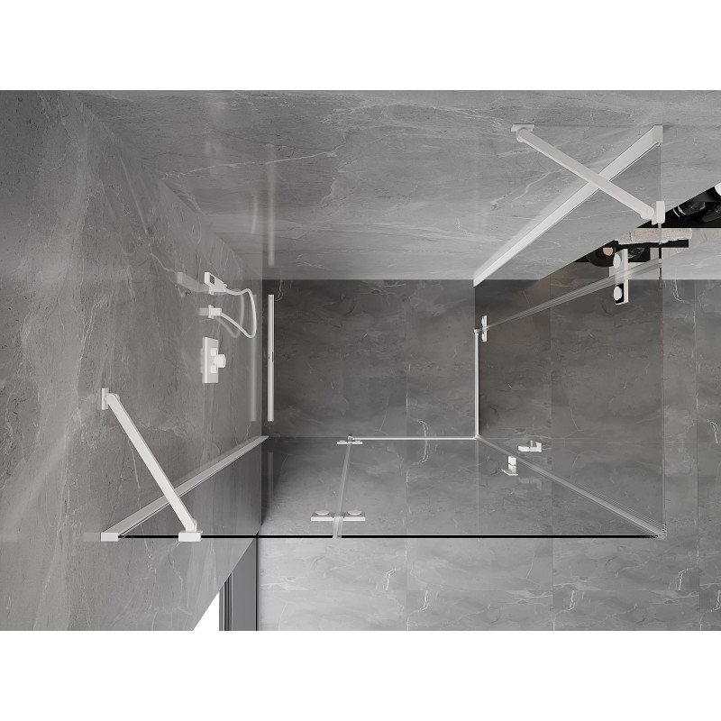 Mexen Mist-H Duo Duschkabine klappbar links 95 x 85 cm, transparent, weiß - 8A5-095L-085P-20-00