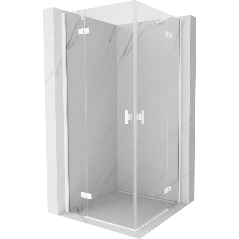 Mexen Mist-H Duo Duschkabine mit Schwingtüren 100 x 100 cm, transparent, weiß - 8A5-100L-100P-20-00