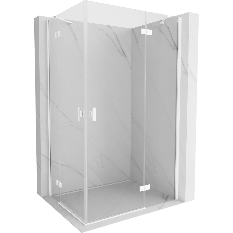 Mexen Mist-H Duo Duschkabine, schwenkbar rechts, 75 x 105 cm, transparent, weiß - 8A5-075L-105P-20-00