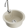Mexen Diego Granitspüle 1-beckig mit Küchenarmatur Telma, beige - 6512-69-670200-00
