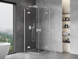 Mexen Mist-H Duo Duschkabine schwenkbar 70 x 70 cm, transparent, Chrom - 8A5-070L-070P-01-00