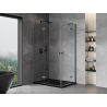 Mexen Mist-H Duo Duschkabine schwenkbar links 115 x 75 cm, transparent, gebürstetes Gun Gray - 8A5-115L-075P-66-00