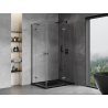Mexen Mist-H Duo-Duschkabine, rechte aufklappbare Tür, 70 x 85 cm, transparent, gebürstetes Gun Gray - 8A5-070L-085P-66-00