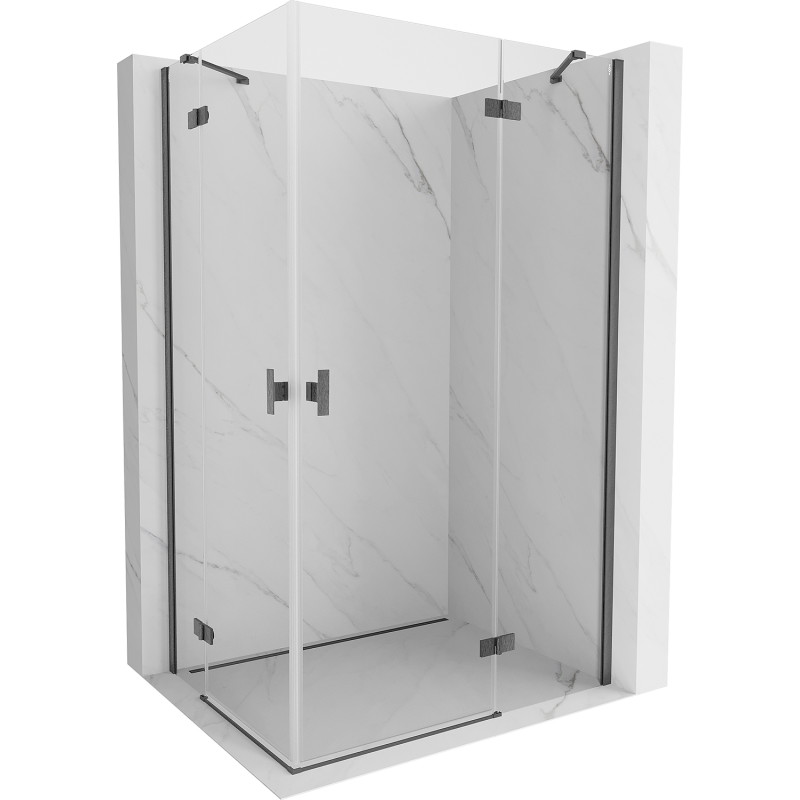 Mexen Mist-H Duo Duschkabine schwenkbar rechts 95 x 115 cm, transparent, gebürstetes Gun Gray - 8A5-095L-115P-66-00