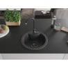 Mexen Diego Granitspüle 1-Becken mit Küchenarmatur Telma, schwarz gesprenkelt - 6512-76-670200-70-B