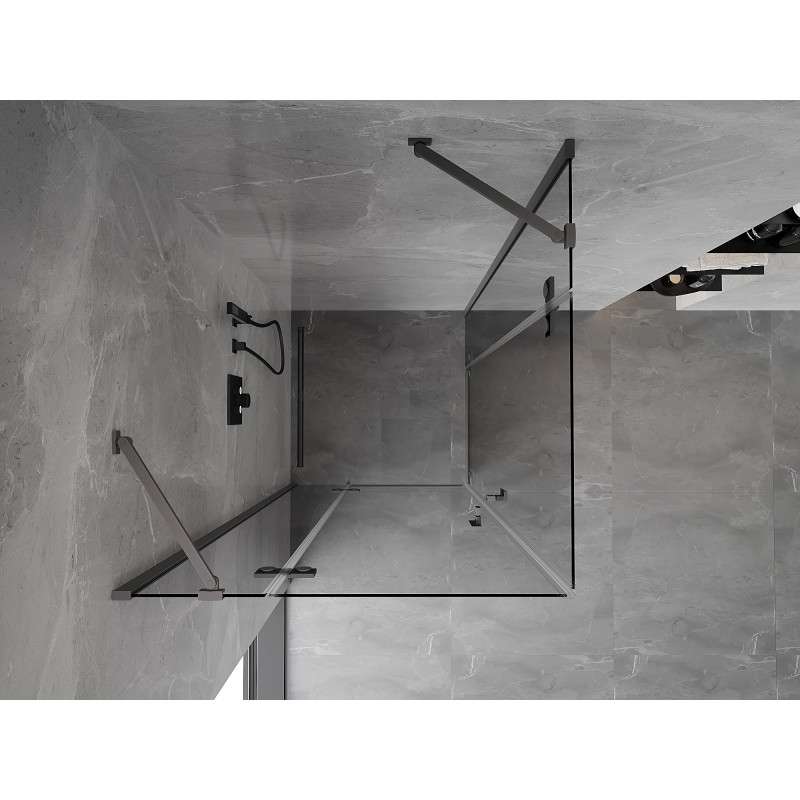 Mexen Mist-H Duo Duschkabine Schwingtür 85 x 85 cm, transparent, Gun Metal - 8A5-085L-085P-95-00