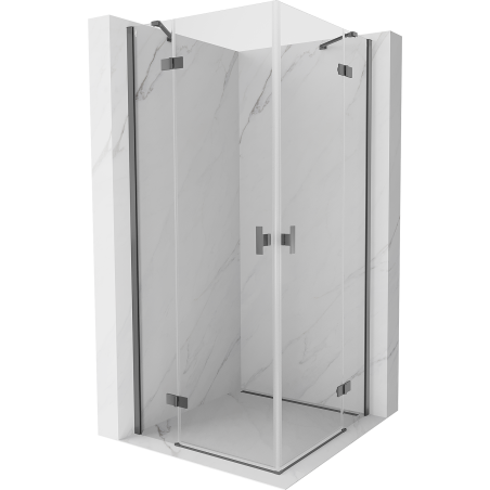 Mexen Mist-H Duo Duschkabine Schwingtür 85 x 85 cm, transparent, Gun Metal - 8A5-085L-085P-95-00
