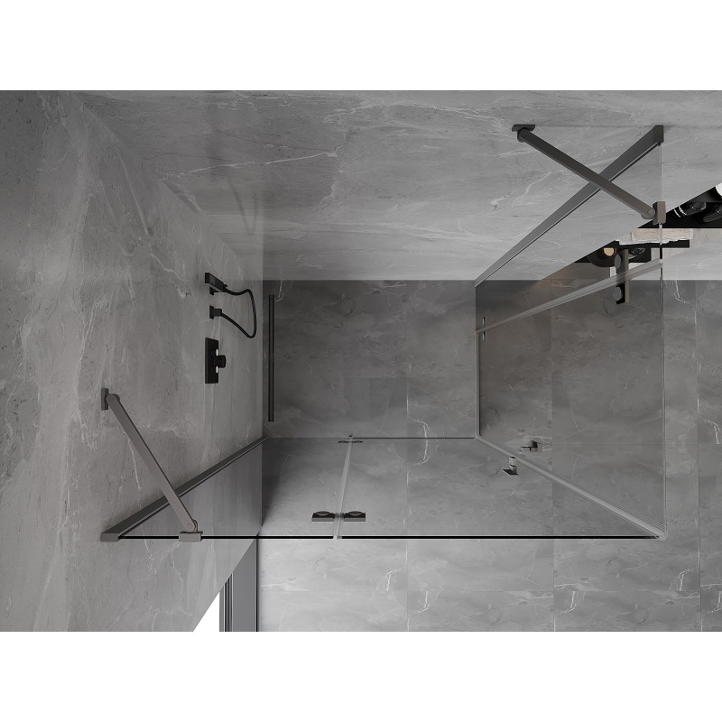 Mexen Mist-H Duo Duschkabine, klappbar, links 105 x 85 cm, transparent, Gun Metal - 8A5-105L-085P-95-00