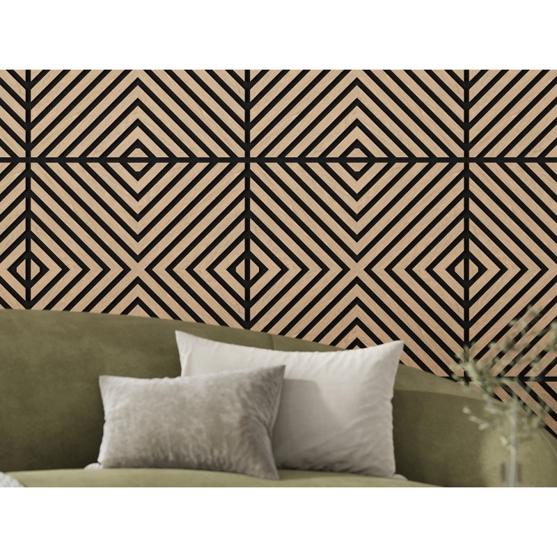 Mexen Linea 01 Akustik-Wandpaneel 60 x 60 cm (4 Stk.), Filz 9 mm, technisches Furnier, Gebleichte Eiche - S110-60607-01-040