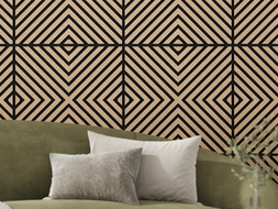 Mexen Linea 01 Akustik-Wandpaneel 60 x 60 cm (4 Stk.), Filz 9 mm, technisches Furnier, Gebleichte Eiche - S110-60607-01-040